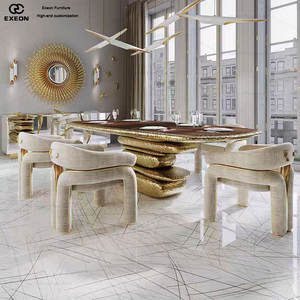 Meubles de restaurant classiques haut de gamme au design unique, chaises de salle à manger en tissu, chaises de salle à manger créatives et luxueuses pour la maison et les villas - Product Image 2