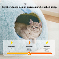 Lit pour animaux de compagnie en mousse à mémoire de forme écologique portable pour chat et chien, villa pour animaux de compagnie, niche fermée, toute saison, chaud en hiver, thermique, amovible, lavable