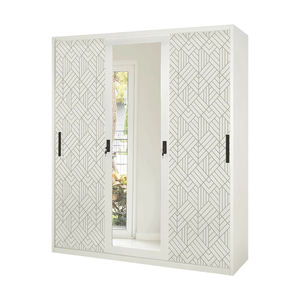 2025スチール製インプリントパターンアルミスチール製収納キャビネットLemari Pakaian Anak - Lemari Pakaian Besiスライドドア金属製ワードローブ - Product Image 2
