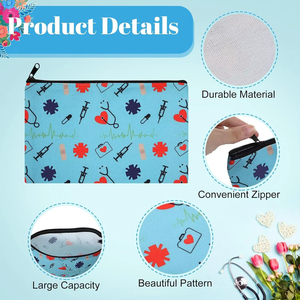 Printed Canvas Makeup Pouch Portable Nurse Survival <b>Kit</b> Zipper Pouch Canvas Makeup <b>Bag</b> for Doctor Nursing - Product Image 5