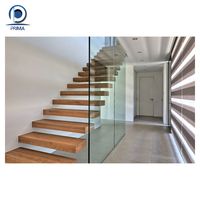 Escalier flottant élégant avec système de fixation caché pour villa moderne ou intérieur de maison duplex