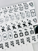 Tuiles de Mahjong Américaines en Acrylique Gravées, Art Abstrait Minimaliste Noir et Blanc, 166 Tuiles avec Jokers, Décoration Esthétique pour la Maison, Cadeau