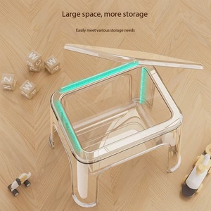 Tabouret multifonctionnel en plastique PET avec <span class=keywords><strong>rangement</strong></span>, antidérapant, pour enfants, pour la maison, la salle de bain, la cuisine, le salon - Product Image 4