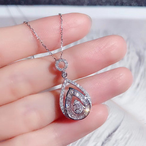 Collana con Ciondolo a Goccia di Cristallo per Donne, Stile Otto Cuori e Frecce, Catena per Clavicola - Product Image 2