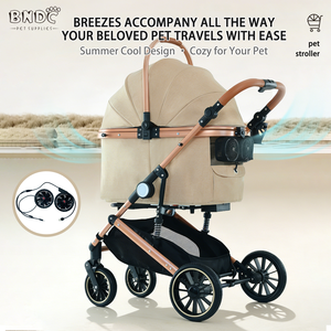 Chariots pliables à 4 roues dédiés aux animaux de compagnie <span class=keywords><strong>pour</strong></span> la promenade des chiens de petite à moyenne taille, transporteurs et poussettes <span class=keywords><strong>pour</strong></span> animaux de compagnie - Product Image 2