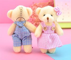 Pareja Oso de peluche Llaveros Juguetes Casa de juegos Regalo Muñeca Llavero Decoración de la boda Animal de peluche al por mayor - Product Image 5