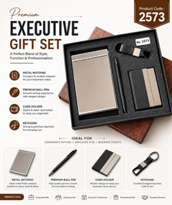 Contemporary Executive <b>Gift</b> Kit With A5 Notebook Metal Roller Pen Card <b>Wallet</b> And Leatherette Key Ring For Business Events - Product Image 6
