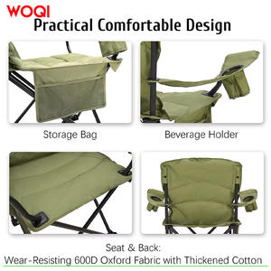 Chaise pliante Woqi en aluminium, portable, pour le camping en plein air, chaise de jardin en tissu Oxford vert matcha - Product Image 4