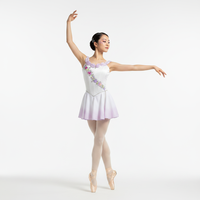 Gaun Balet Romantis Profesional Rok Tutu Balet Ombre Putih-Lavender untuk Cupid & The Talisman