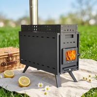 Tungku Sauna Modern Warmfire Berbahan Baja Anti Karat, Pembakaran Kayu, Efisiensi Tinggi, Tanpa Listrik, Dilengkapi Jendela Transom, Uap Kering untuk Apartemen