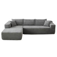 Ensemble de canapés en tissu velours de style nordique minimaliste italien moderne, lit capitonné avec rembourrage en mousse, villa, appartement - Vente directe d'usine