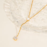 AW nouveau BOHO élégant larme ZIRCON queue Y DANGLE URBAN MINI collier Dazan 18k plaqué or sans ternissement en acier inoxydable bijoux
