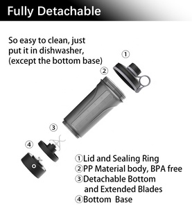 Twist-on Wide Potable Port Protéine Poudre Électrique <span class=keywords><strong>Shaker</strong></span> Fuite Preuve Bouteille Mélangeur Électrique It Bouteille Shake - Product Image 4