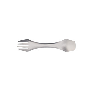 Cuillère-fourchette double usage en titane pur, fourchette-cuillère intégrée portable, vaisselle multifonctionnelle pour pique-nique en plein air et camping - Product Image 1