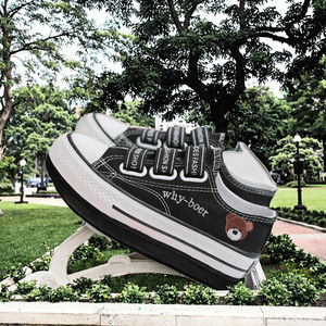 Chaussures décontractées à lacets lumineuses et respirantes pour étudiantes, brodées d'un ours, en toile, pour le printemps/été/automne, chaussures de marche pour femmes - Product Image 3