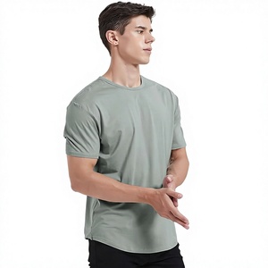เสื้อยืดผู้ชายสีพื้น แขนสั้น คอกลม ผ้าคอตตอนเจอร์ซีย์ ทรงปกติ สวมใส่สบาย ระบายอากาศได้ดี เสื้อยืดสีพื้น - Product Image 1