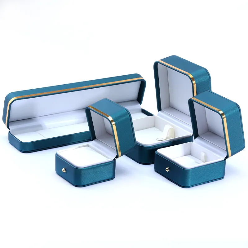Hanhong – boîte d'emballage de bijoux en cuir vert de haute qualité, personnalisée de luxe, boucles d'oreilles, collier, montre, boîte cadeau, bague, boîte à bijoux