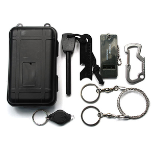 Boîte à outils d'extérieur T3, coffret de survie sauvage, baguette de silex, baguette de magnésium, sifflet, scie à fil, ensemble de boîte étanche - Product Image 1