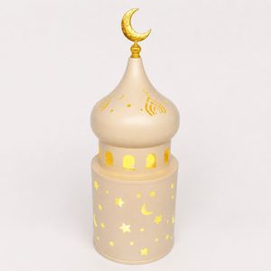 Lanterne en métal LED pour l'Aïd du Ramadan, porte-bougie, décoration de table en forme de croissant de lune islamique, décoration de la maison pour la fête musulmane - Product Image 3