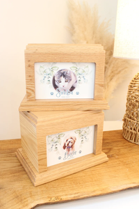 Urne funéraire moderne en chêne massif écologique, personnalisée pour les cendres de chien et de chat, cercueil en bois pour la mémoire de votre animal de compagnie - Product Image 4