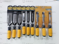 Ciseau à bois droit bicolore sur mesure, forgé et poli à la machine, en chrome vanadium de haute qualité, outils de bricolage pour charpentier