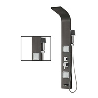Panneau de douche mural pour salle de bain Titane Or Brossé Artisanat Thermostatique Jet Back Panel Hotel Deluxe Noir Colonne de douche