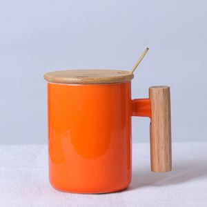 Taza de café con mango de madera, cerámica nórdica, creativa, diseño Simple - Product Image 6