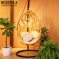 WISEMAX FURNITURE Fauteuil berceau en fibre de verre de luxe léger pour la maternelle, design unique en forme d'œuf, balançoire de loisirs à domicile