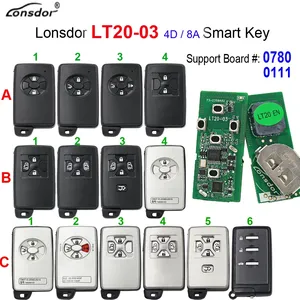 Lonsdor LT20-03 Llave Inteligente para Coche con Chip Integrado # 0780 Para Toyota Alphard 2006-2016 312/314.3/315.12/ 433.92MHz con Chip 4D - Product Image 1
