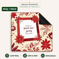 Tapis de Mahjong pour Soirée de Jeu du Nouvel An, Motif Floral, en Caoutchouc Imperméable, Antidérapant, Épais, Silencieux, Housse de Table Personnalisée pour Fête