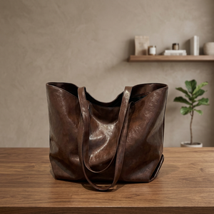 Women's Genuine Leather Clutch Dual Cross-Body Straps Zipper Closure Lightweight Durable Waterproof Eco-Friendly Soft Handbags - Product Image 5