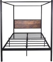 Cadre de lit contemporain en acier noir avec tête et pied de lit pour collections de chambres de luxe