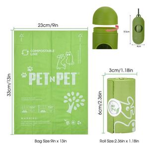 Distributeur de sacs à déjections canines portable pour la marche en extérieur, durable, biodégradable et compostable - Product Image 1