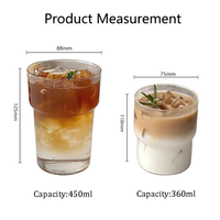 Mug à café moderne en verre borosilicate haute résistance, résistant à la chaleur, pour latte glacé, compatible lave-vaisselle et micro-ondes, grande capacité, pour jus et café