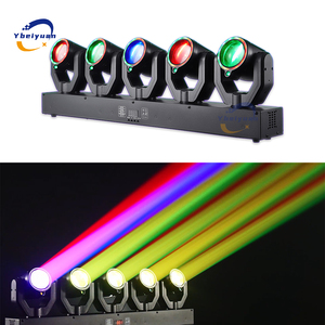 5-Head XY Rotating 180W LED Moving Head Beam DJ Disco Light DMX512 Voice Control RGBW Beam + <strong>Green</strong> <strong>Laser</strong> for Party Bar Christmas - Product Image 1