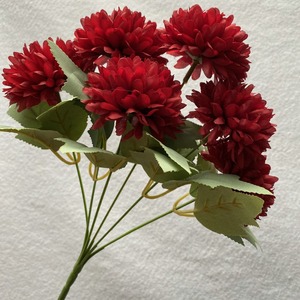 LUYI - Fournisseur <span class=keywords><strong>de</strong></span> fleurs artificielles, bouquet <span class=keywords><strong>de</strong></span> fleurs pompon à 6 têtes, arrangement floral pour mariage - Product Image 3