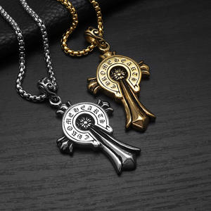 Punk Rock Protestant Jesus Religious Cross WaterProof Pvd <b>Stainless</b> <b>Steel</b> Fashion Jewelry Pendants <b>Necklaces</b> for <b>Men</b> Wholesale - Product Image 1