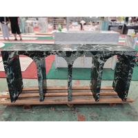SH STONE pierre naturelle moderne entrée couloir longue arche longue étroite luxe vert Verde Alpi marbre Console Table