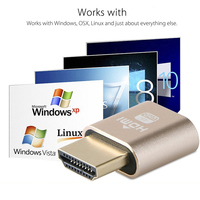 Adaptateur d'affichage virtuel HDMI 4K HDMI DDC EDID émulateur d'affichage de moniteur virtuel haute résolution sans tête Ghost hdmi