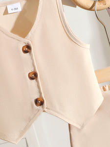Completo Estivo 2026 per Bambina: Gilet Beige, Gonna con Fiocco e Pantaloncini - Set Carino 2 Pezzi - Product Image 4