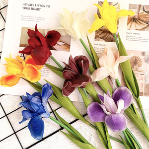 Fleurs artificielles <span class=keywords><strong>Iris</strong></span> élégantes et luxueuses en latex, durables et faites à la main, pour la décoration de la maison, des hôtels, des mariages et des fêtes - Product Image 3