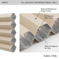 Tissu pour stores alvéolaires occultants complets en non-tissé Spunlace imperméable beige 20 mm sur mesure
