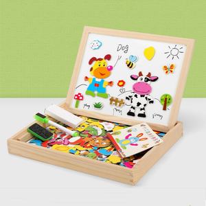 Holz Montessori Baby Magnet puzzle Pädagogisches Puzzle Spiel Spielzeug Magnetische Zeichnung Beschäftigt Brett Spielzeug Geschenk - Product Image 4