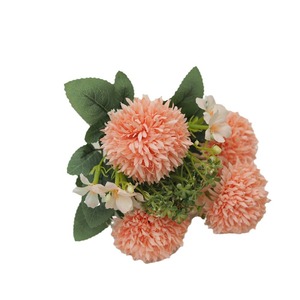 Spring <b>Artificial</b> Dandelion Ball Bouquet 7 Fork <b>Hydrangea</b> Chrysanthemum Single Stem Flower Desktop Decor Accessories - Product Image 5