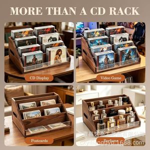 Wooden Vinyl <b>Record</b> Rack 4 Layers Multi Purpose Storage CD Organizer Display <b>Stand</b> - Product Image 2