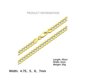 Collar de Cadena Cubana Personalizado de Oro Macizo de 18k Au750 de Alta Calidad, Joyería de Cadenas de Eslabones para Clavícula de Dos Colores Estilo Hip Hop - Product Image 6