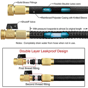 100ft Expandable with Latex Aluminium & Metal Connector Watering Hoses for Outdoor Gardening - Product Image 2