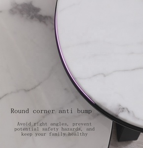 Góc Tròn Bắc Âu Kết Hợp Cà Phê Cẩm Thạch + Bàn Đồ Nội Thất Phòng Khách Bộ Đồ Nội Thất Phòng Khách Bằng Sắt Rèn - Product Image 4