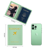 Logo personnalisé Vente en gros Porte-passeport et étiquette de bagage en cuir PU Ensemble