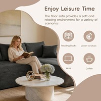 Canapé modulaire en forme de L Cloud Sectional 85 pouces avec chaise longue |   Canapé moderne trois places en tissu coton et lin, rembourré en éponge, assise profonde, pour salon